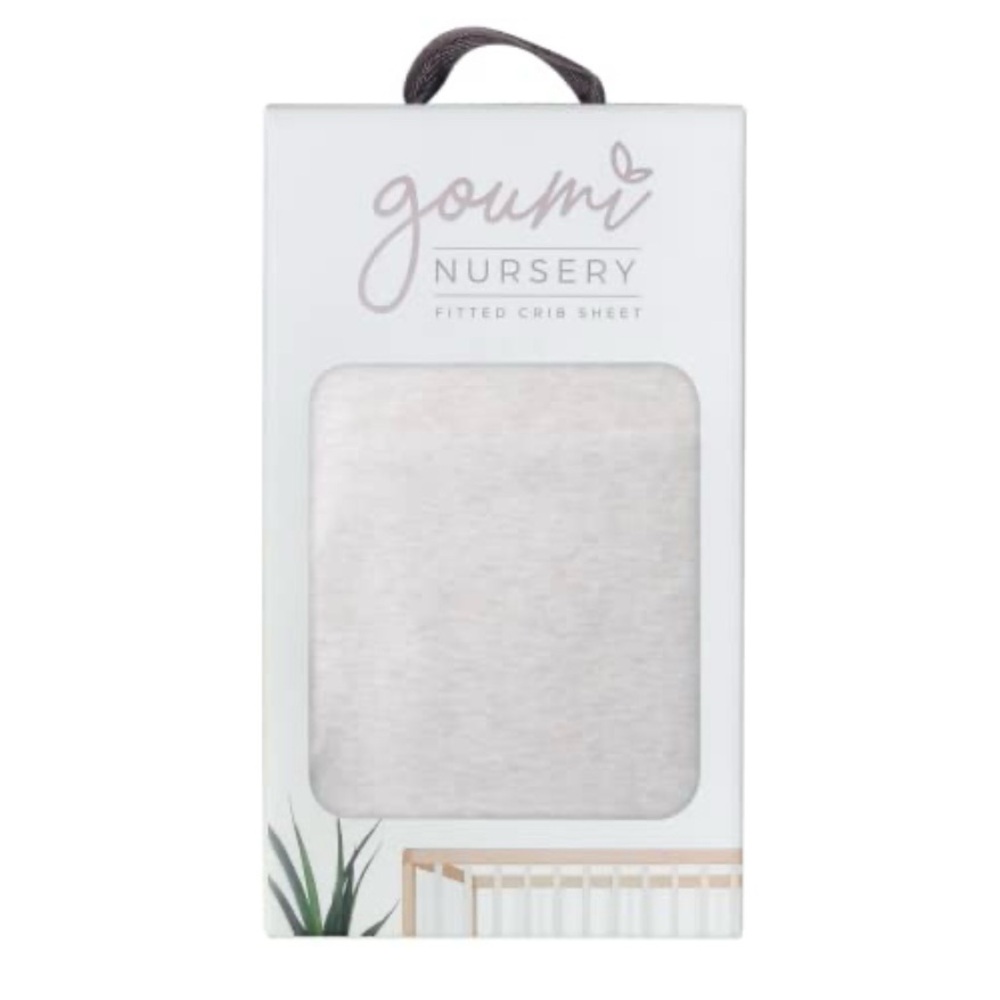 Goumi Nursery Fitted Crib Sheet in Light Gray